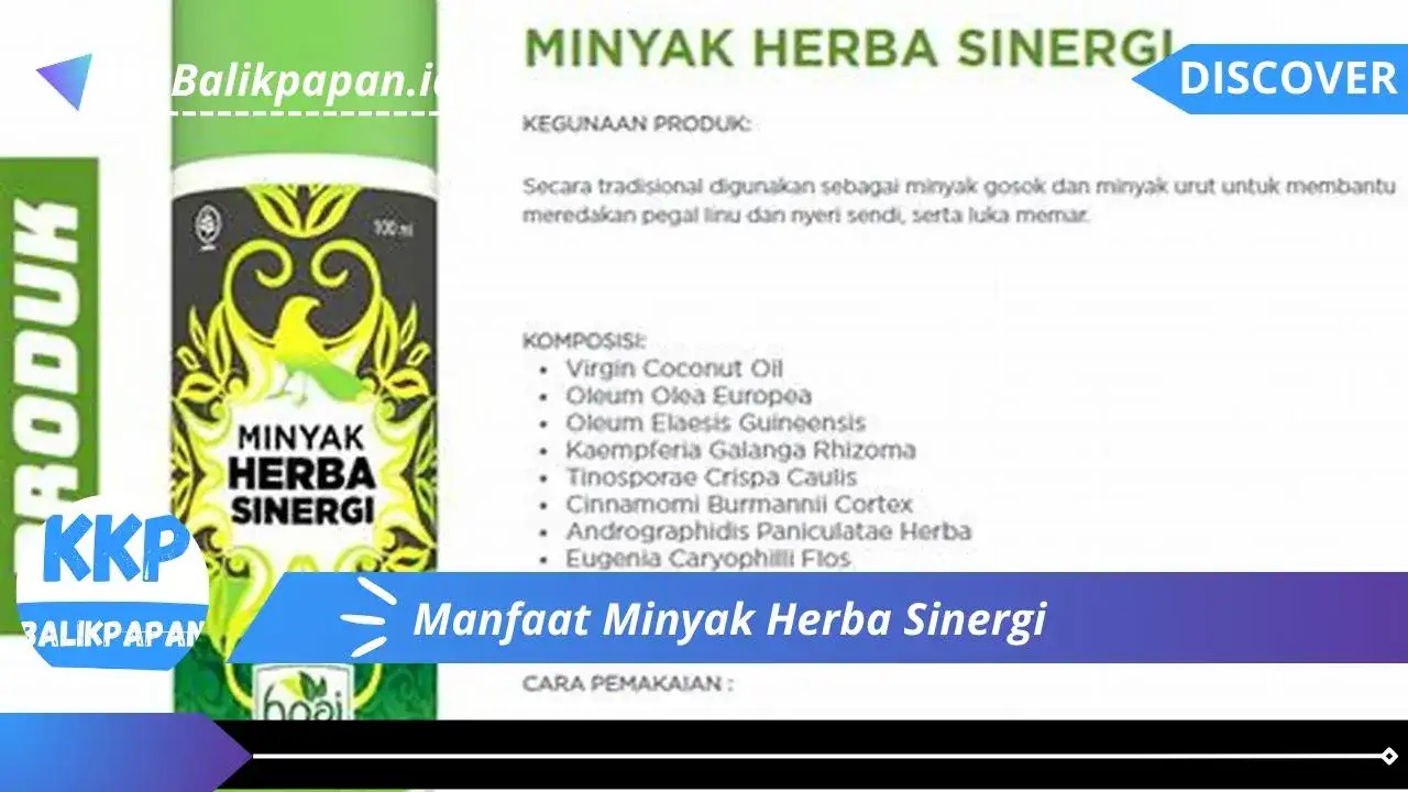 Manfaat Minyak Herba Sinergi