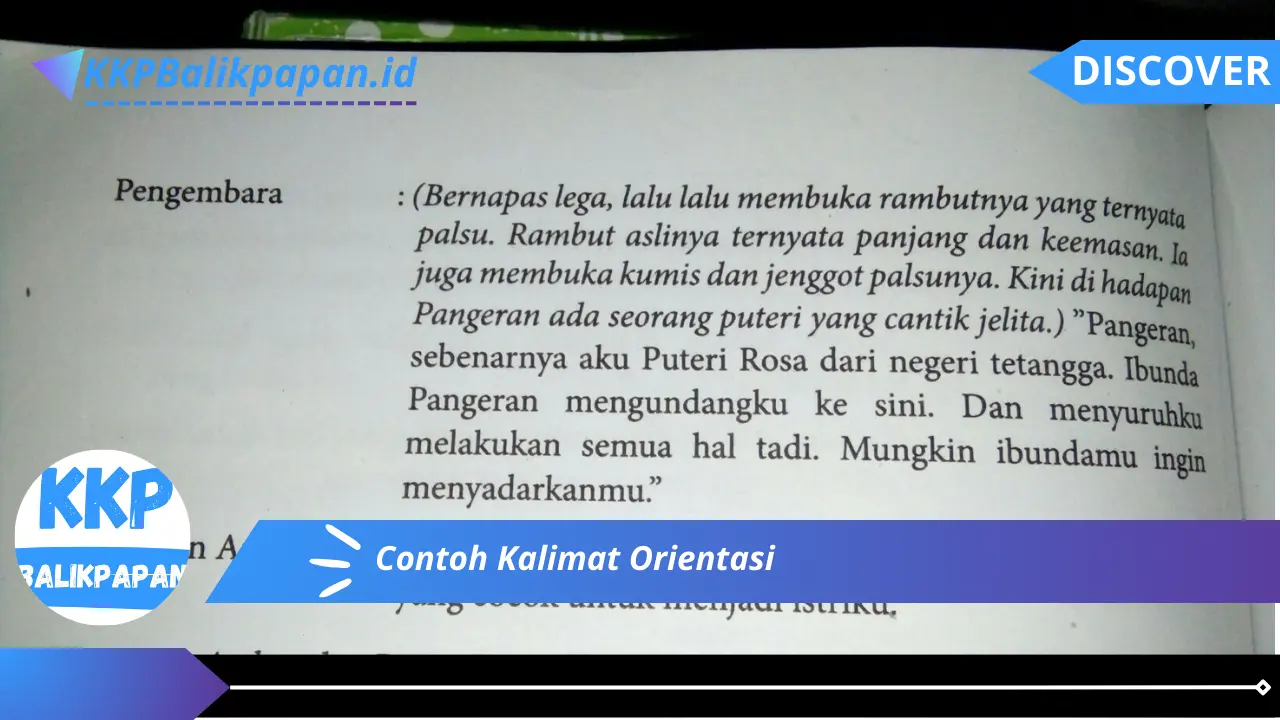 Contoh Kalimat Orientasi